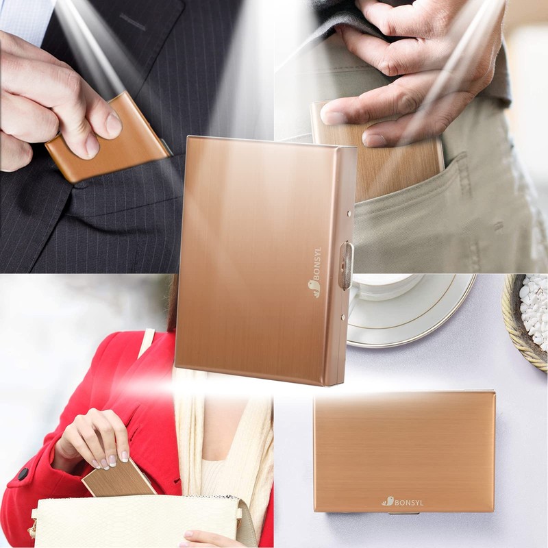 BONSYL® Metal Money Clips, Credit Card Holder Wallet with RFID