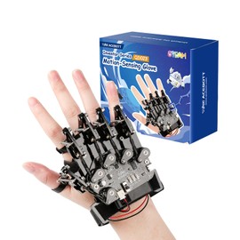 ESP32 Wireless Motion Sensing Glove Supports Arduino, ACECode & Python, DIY Robotic Mechanical Hand STEM Toy Starter Kit, Five Fingers Arm for Robot Kit, Remote Control, Science/Coding/Programming Set