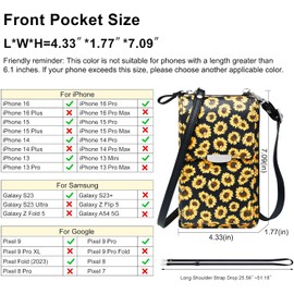 KUKOO Small Crossbody Bag Cell Phone Purse Wallet with Credit Card Slots for Women