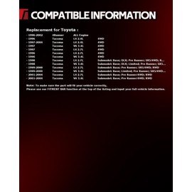 Torchbeam Hydraulic Power Steering Rack and Pinion Replacement for Toyota 1996-2002 4Runner All Models, 1996-2004 Tacoma 2.4L 2.7L 3.4L 4WD, 1998-2004 Tacoma 2.7L 3.4L RWD Replace# 262625