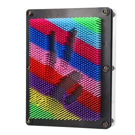 3D Pin Art Toy Colorful Plastic Pin Art Board Sculpture Needle Art Toy Classic Needle Board Toy Black Frame