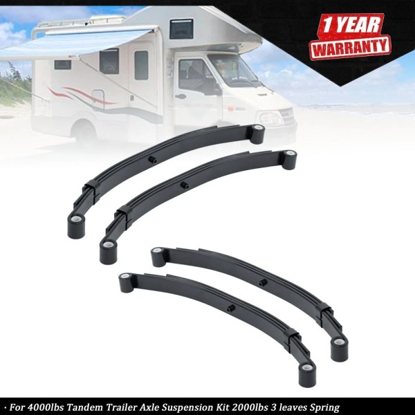 ALLROO Trailer Leaf Spring 3 Leaf Double Eye 2000lbs Cap