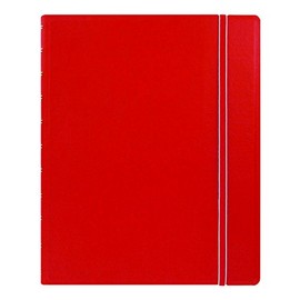 Filofax REFILLABLE NOTEBOOK CLASSIC, 10.8" x 8.5" Red - Elegant leather-look cover with moveable pages - Elastic closure, index, pocket and page marker (B115102U), Letter Size