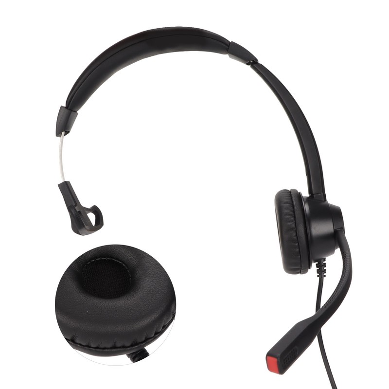 RJ9 Telephone Headset Noise Cancelling Unilateral Corded Business Headphone with