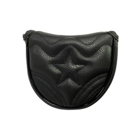 Putter Cover Headcover Odyssey 2 Ball Magnetic Mallet Fit Cameron Odyssey Pin Star Black White (Mallet Black)