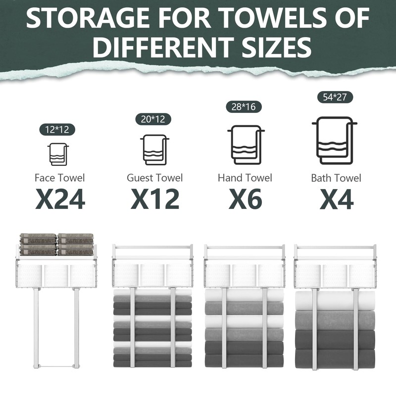 Towel Racks for Bathroom, Bathroom Shelf Over Toilet,Floating Shelves with