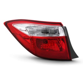 AKKON - Fits 2014 2015 2016 Toyota Corolla 4Door Sedan Chrome Red Clear Tail Light Brake Lamp Outer Driver Left Replacement