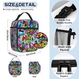Nebcog Boys Lunch Box for School Insulated Cool Lunch Bag for Kid Boys Girls Teen Bento Boxes to School Office Picnic Travel Hiking Lunchbag Waterproof Leakproof with Adjustable Shoulder Strap