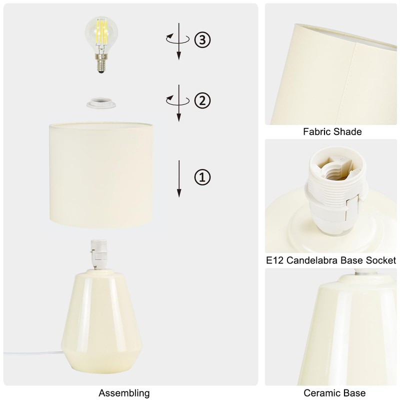 Lampwell Vane Small Table Lamp for Living Room as Bedside