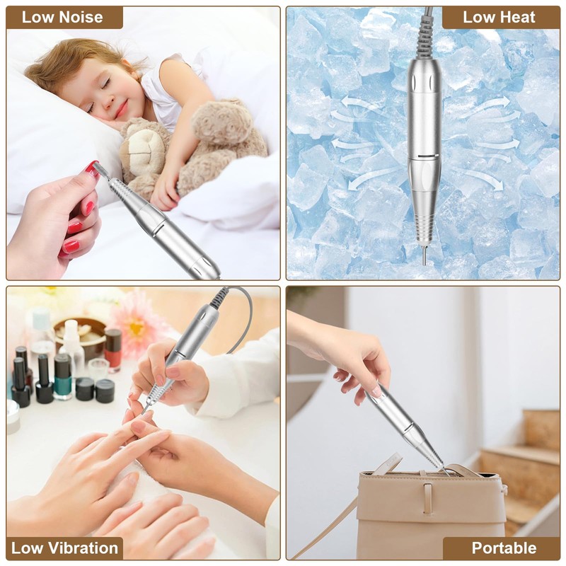 Qivine Handle Nail Drill, Replacement Handle for Nail Drill, 35000