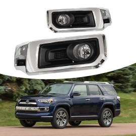 Stunning For 2014-2024 Toyota 4Runner Limited Fog light Lamp Bezel With Bulbs L&R Side