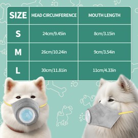 3pcs Adjustable Dog Gas Mask, New Creative Dog Face Muzzles Breathable Reusable Anti Smog Effectively Filter Air Pollution (Small)