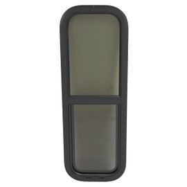 HECASA 12" x 36" RV Window 1-1/4in Thickness Universal Vertical Slider w/Screen & Trim Ring Teardrop Replacement Trailer Camper Window Powder Coated