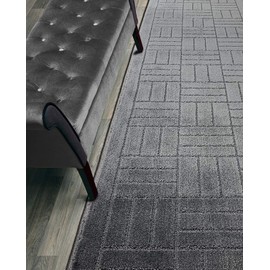 Custom Length Hallway Runner Rug,Slip Resistant,Bricks Anthracite, 26 Inch X 6 feet, Sold and Priced Per Foot