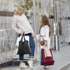 4 bolsas de la compra plegables con bolsa adjunta, negro,