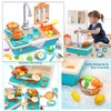 CUTE STONE Play Kitchen Sink Toys / Upgraded Real Faucet, Play Cooking Stove, Cookware Pan