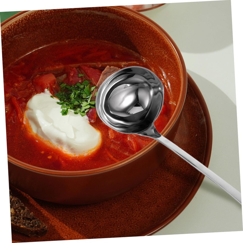 iplusmile Stainless Steel Dual Spout Soup Ladle with Long Handle