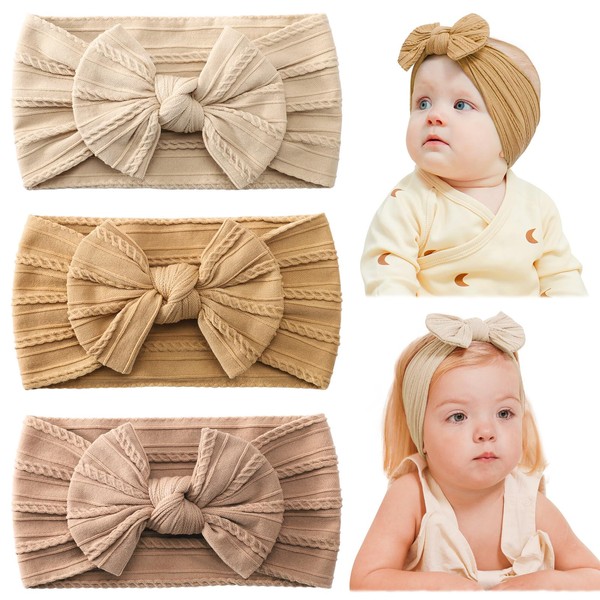 jollybows Baby Girl Headband Bows Nylon Head Wraps Newborn Hairbands