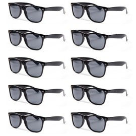 NICO Europe 10 x Sunglasses for Men & Women, 100% UVA and UVB Protection, black