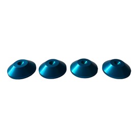 PrecisionGeek 4 x Blue Anodised Aluminium 20mm Tapered Speaker Pads for HiFi Floorstanding Speaker Soundbar