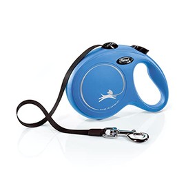Flexi Correa retráctil clásica para Perro (Cinta), 16 pies, Grande, Azul