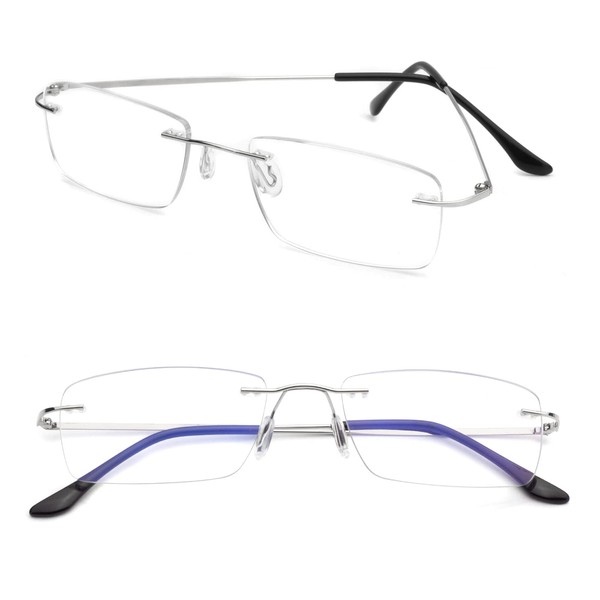 [Soarea] 老眼鏡レディース メンズ おしゃれ 老眼鏡 ブルーライトカット 超軽量フレームレス老眼鏡 携帯 男女兼用リーディンググラス 細かな作業