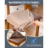 Genina Dining Chair Covers Set of 4, Waterproof PU Leather