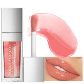 Plumping Lip Oil, Lip Plumper, Lip Glow Oil Moisturizing Lip Oil Long Lasting Nourishing Lip, Hydrating Lip Gloss Tint Lipstick for Women, Glitter Shine Liquid Lipstick Makeup Cosmetic (01#)