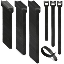 Pack of 100 Velcro Cable Ties, Resealable, Adjustable Cable Ties, Velcro Cable Ties in 3 Different Lengths - 190 mm/160 m/140 mm