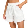 EZPERY Womens Summer Linen Shorts Wide Leg High Waisted Ruffle