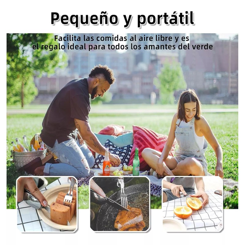 Baixi Set De Cubiertos Plegables Campismo Viaje Navaja Multiuso