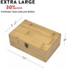 Large Premium Bamboo Wooden Stash Box for Discrete Storage of