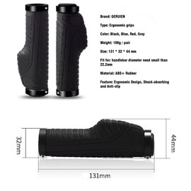 GERUIEN Mountain Bike Handlebar Grips, Ergonomic Design Dual Lock-on Non-Slip Rubber MTB Handlebar Grips for Outdoor Cycling (Grey)