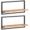 vidaXL Wall Shelves Set of 2-31.5"x9.8"x13.8" - Solid Acacia Wood