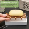 Bamboo Soap Dishes for Shower Wooden Soap Bar Holder for