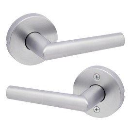 Weiser Milan Satin Chrome Door Handle, Reversible Passage Lever, Interior Door Handles for Hall and Closet Door, Non-Locking Hall/Closet Door Handles, Modern Home Décor
