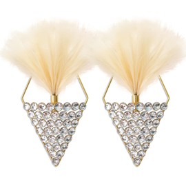 2 Pieces Diamond Shape Hanging Planters Metal Hanging Vase Indoor Modern Geometric Rhinestone Wall Plant Holder for Living Room Bedroom Bathroom Office Gold