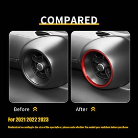 KUNGKIC Exclusive Design for Toyota GR86 ZN8 Subaru BRZ ZD8 2021 2022 2023 Aluminum Alloy Air Conditioner Vent Garnish Ring Interior Protection Cover Interior Accessories Pack of 2 Red
