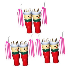 Operitacx 2 Sets Knitting Yarn Crochet Loom Knitting Sewing Crochet Circle Tool Sock Knitter Tool DIY Knitting Loom Cord Knitting Machine Weaving Machine Floral Kit Knitters Looms Wood