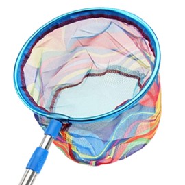 Perfeclan Kids Telescopic Fishing Net Butterfly Net Outdoor Exploration Travel Collecting Net with Retractable Handle for Minnow Prawns, Blue