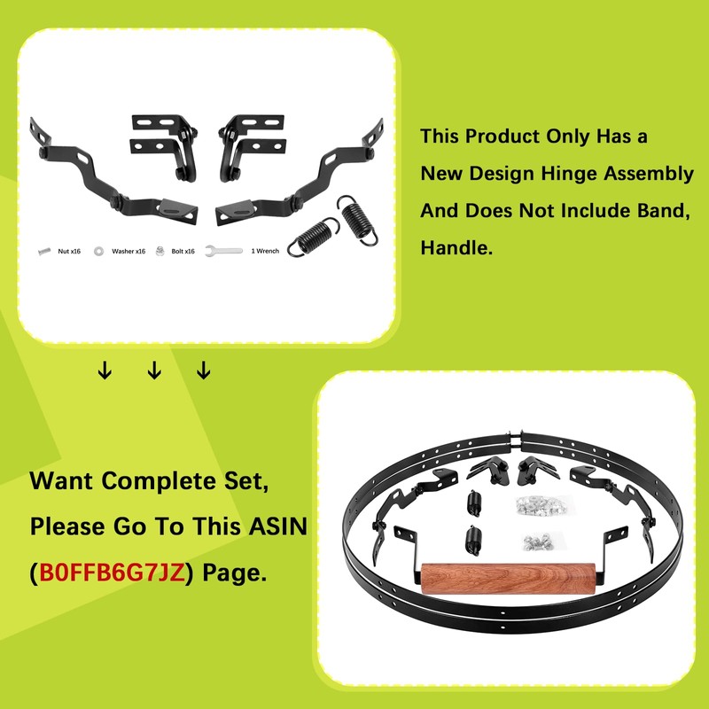 Heavy-Duty Hinge Assembly Replacement for Large Green Egg - Durable