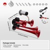 150db 12V Train Horn Kit，Red 4 Speakers， Air Horn With