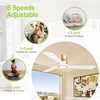 DAMINY Natural Solid Wood White and Gold 52 inch Ceiling