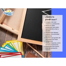 Bandeja Didáctica Montessori Ingeniacreacartaspizarr Doble Color Letra cursiva                                                                        