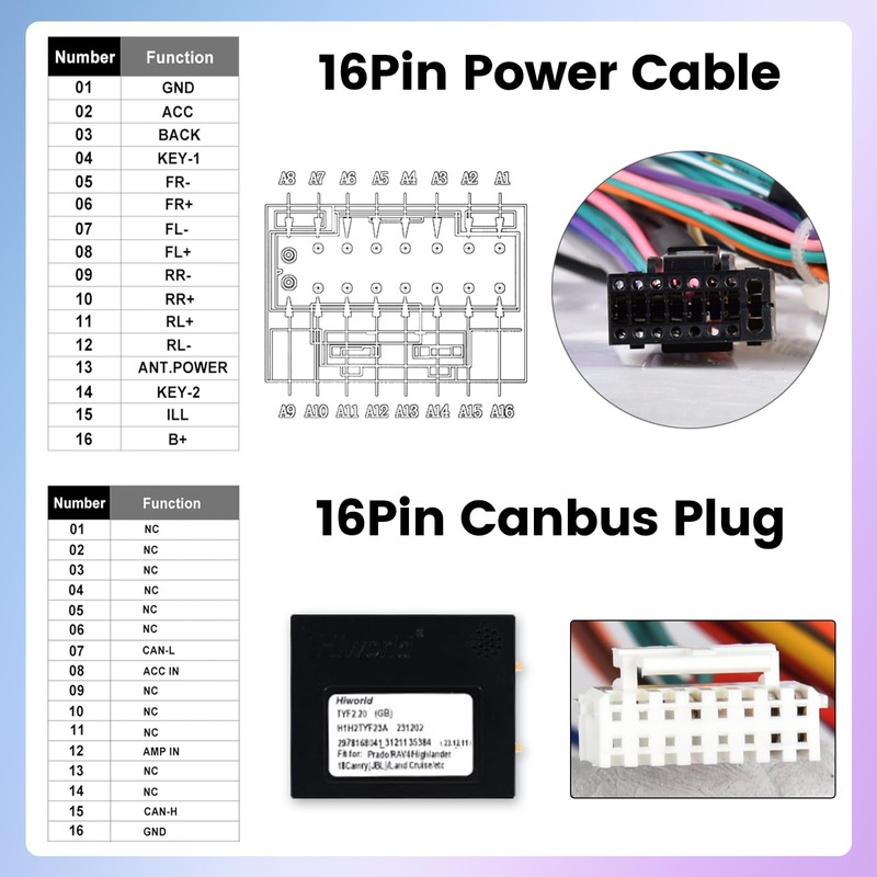 JBL Harness Adapter for Toyota Car Stereo 16 PIN Wiring