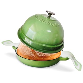 Dutch Oven for Bread Baking,6 Quart Enamel Bread Oven for Sourdough,10.5"Bread Oven with Lid,Bread Pans for Homemade Bread,Green Thick Enamel Bread Pan-with Silicone Baking Mat&Recipe,Gifts for Family