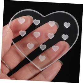 FRCOLOR Sturdy Glass Lash Grafting Pad Heart Shape Easy to Clean Eyelash Glue Plates for Salons