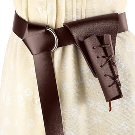 SUMGOGO Sword Frog Dagger Holder Belt Rapier Scabbard Knight Medieval Renaissance Belt Pirate Festival Ren Faire Costume Cosplay (Brown)