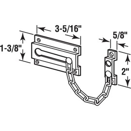 Prime-Line U 9913 Chain Door Guard – Door Chain Lock for Door and Home Security, 3-5/16”, Solid Brass Construction and an Antique Finish (Single Pack)