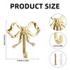 2pcs Bow Knot Wall Hooks, 2.6x2.5in Gold Bow Knot Coat